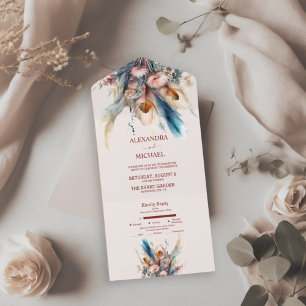 Boho Aquarela Casamento de Grama das Pampas