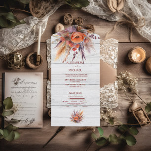 Boho Aquarela Grama das Pampas Casamento