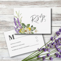 Boho Aquarela Limões & Lavanda RSVP Casamento