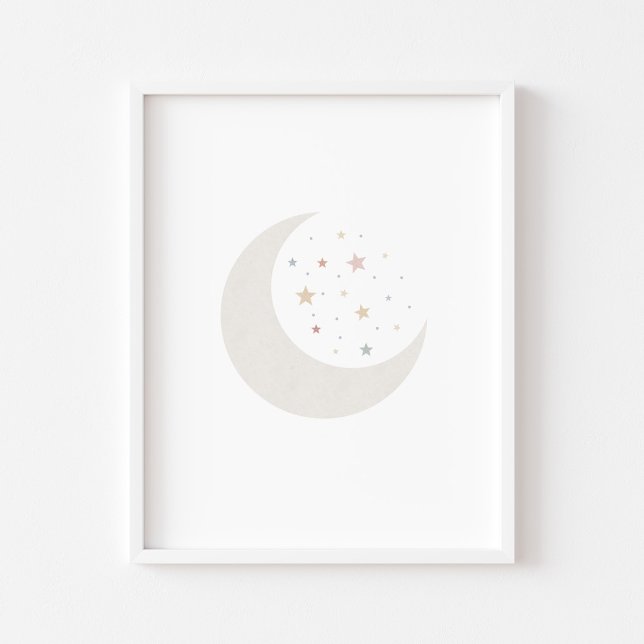 boho aquarela lua e estrelas impressão (Criador carregado)