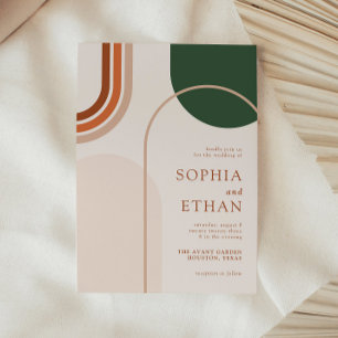 Boho Arch Convite Terraccota Rust Beige