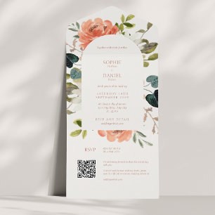 Boho Arch Floral Watercolor Casamento