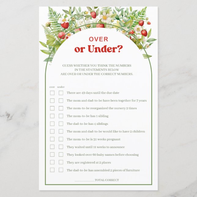 Boho Arch Sweet Strawberry sobre ou debaixo de um  (Frente)