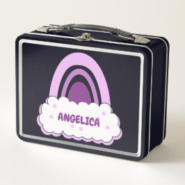 Boho Arco-íris com Nuvem e Stars Metal Lunch Box