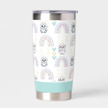 Boho Arco-Íris Com Pastel Hearts Cute Yeti