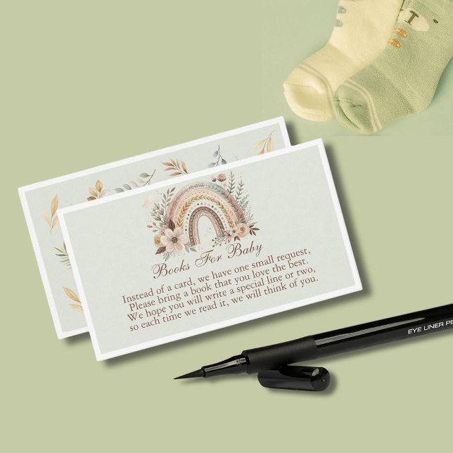 Boho Arco-Íris E Flores Livros Para Cartão De Bebê (Criador carregado)