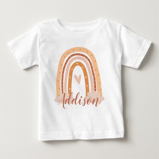 Boho Arco-Íris Neutro Kids Toddler T-Shirt (Frente)