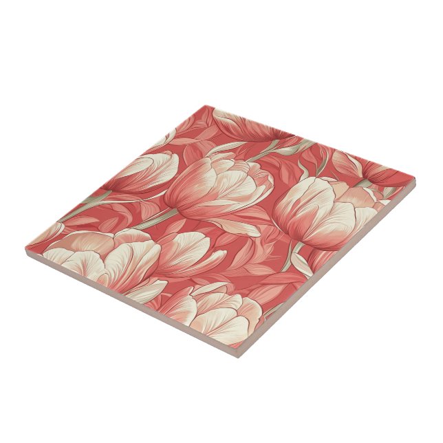 Boho Art Tulip Azulejos Cerâmicos Para Cozy Interi (Lateral)