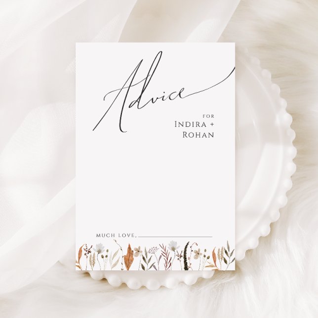 Boho Autumn Wildflower | Cartão de conselheiro par (Criador carregado)