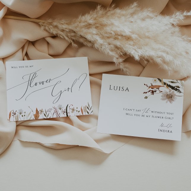 Boho Autumn Wildflower | Cartão Flor (Criador carregado)