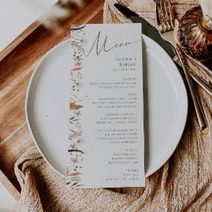 Boho Autumn Wildflower Menu Janto Casamento bege