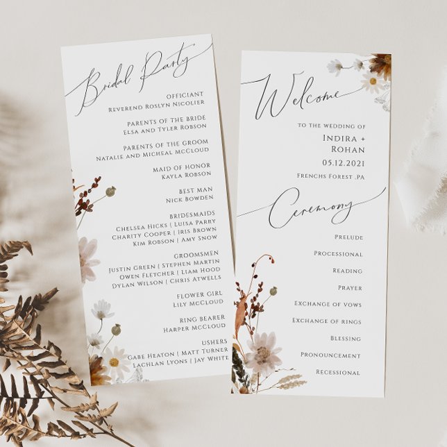 Boho Autumn Wildflower | Programa Casamento (Criador carregado)