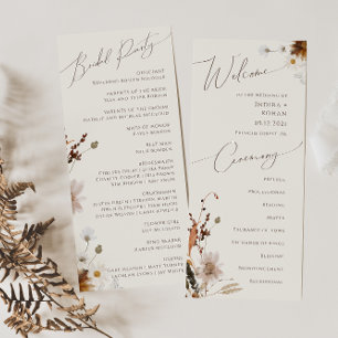Boho Autumn Wildflower   Programa Casamento de Bei