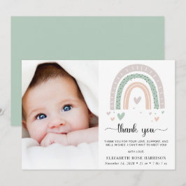 Boho Baby Foto Obrigado Anúncio de Nascimento