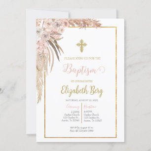 Boho baptism convite para menina