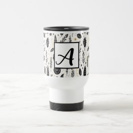 Boho Basic Black and White Caneca de viagem