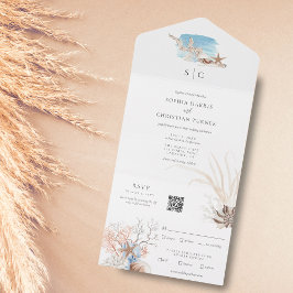 Boho Beach All in One Convite de casamento