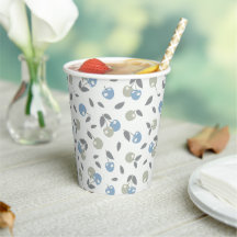 Boho Beach Cherries - padrão de frutas azul sálvia