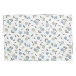 Boho Beach Cherries - sage blue fruit pattern.