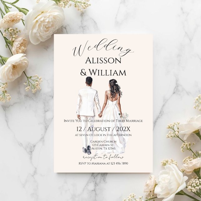 Boho bege com convite de casamento (Criador carregado)