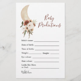 Boho Beige Moon Chá de fraldas Previsão De Bebê