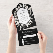 Boho Black White Beige Botânico RSVP