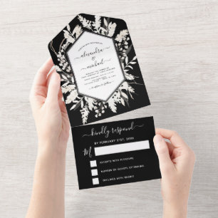 Boho Black White Beige Botânico RSVP