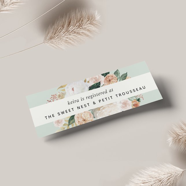 Boho Blooms Bridal Registro Inserir Cartões | Mini (Criador carregado)