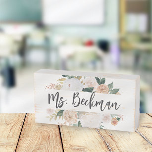 Boho Blooms Floral Teacher Name Classroom