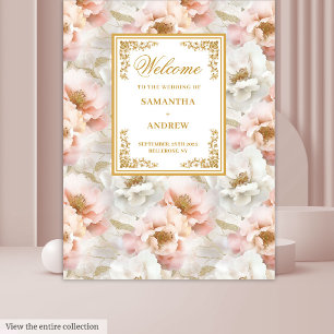 Boho blush ivory gold tapeçaria floral de casament
