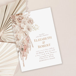 Boho Blush Orquídeas Rosa Convite para Casamento