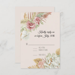 BOHO Blush Pampas Foliage Palm Rosa Wreath RSVP