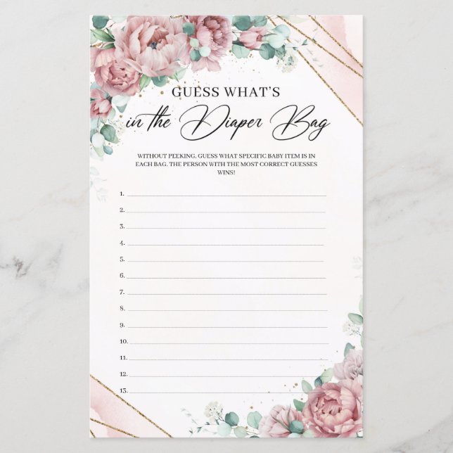 Boho blush rosas adivinham o que há na Fralda Bag (Frente)