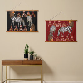 Boho Bohemian Modern Art Animais de Arte Zebras De