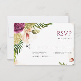 Boho Botanical Elegance Wedding RSVP Card