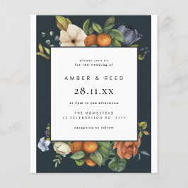 Boho Botânico de Verão Laranja Azul