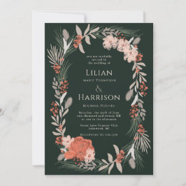 Boho botânico Wreath Sage e Convite para Casamento