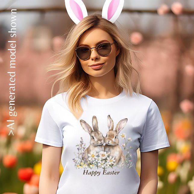 Boho Bunny e uma camiseta feminina com mensagem pe (Boho Bunny and a custom Message woman's T-Shirt)