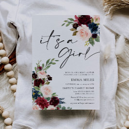 Boho Burgundy É um Convite para Chás de fraldas de