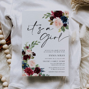 Boho Burgundy É um Convite para Chás de fraldas de