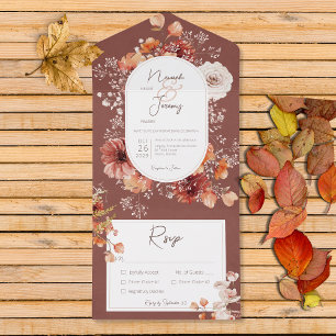 Boho Burnt Orange Rust Fall Janta Floral