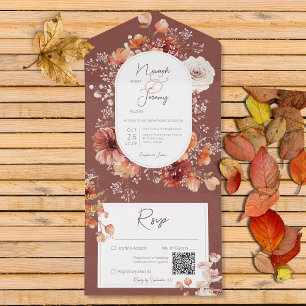 Boho Burnt Orange Rust queda floral QR