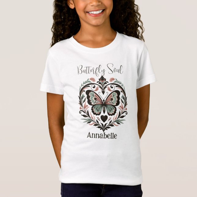 Boho Butterfly Soul White T-Shirt (Frente)