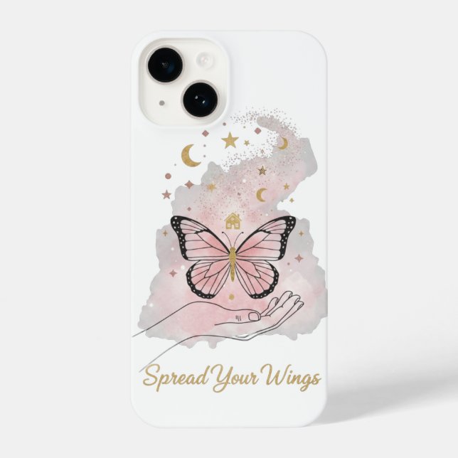 Boho Butterfly "Spread Your Wings" iPhone Case (Verso)