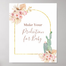 Boho Cactus - Predições Florais para o bebê Poster