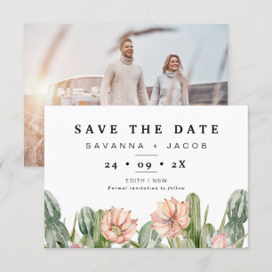 Boho Cactus Suculenta Casamento Salve O Cartão De 