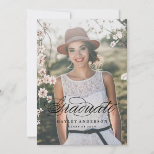 BOHO CALLIGRAHY GRADUATION CONVITE DE GRADUAÇÃO,