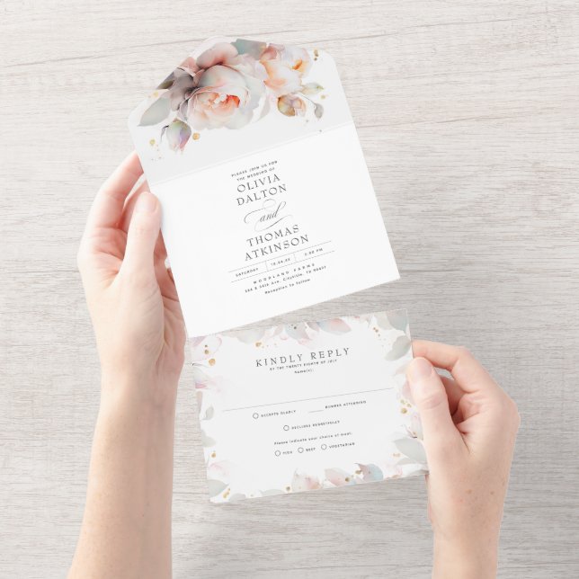 Boho Casado de Flores de Rosa de Luz Suave Elegant (Tearaway)