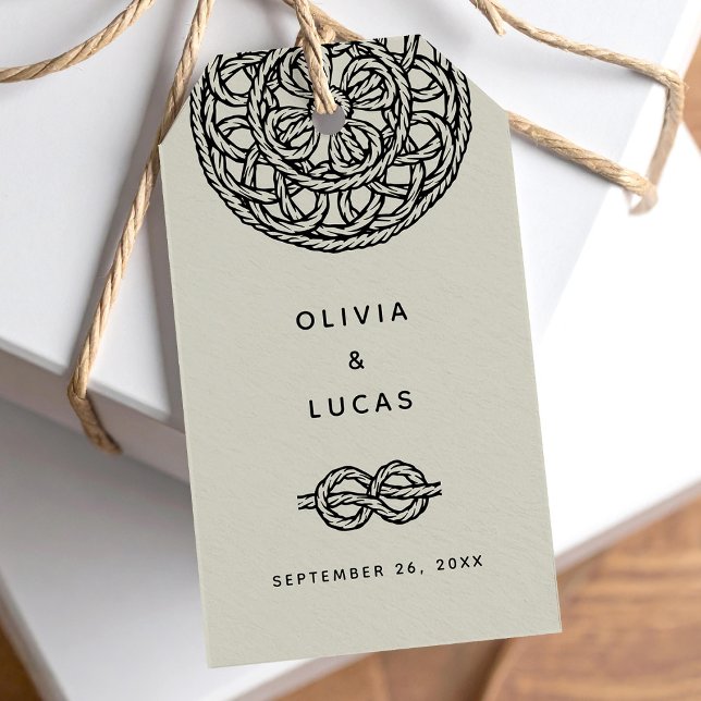 Boho casamento ou etiqueta de noivado com nós (Criador carregado)