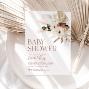 Boho Chá de fraldas Convite Greenerescência Floral